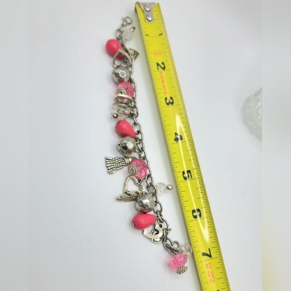 Paparazzi completely innocent pink silver charm bracelet - Picture 6 of 6